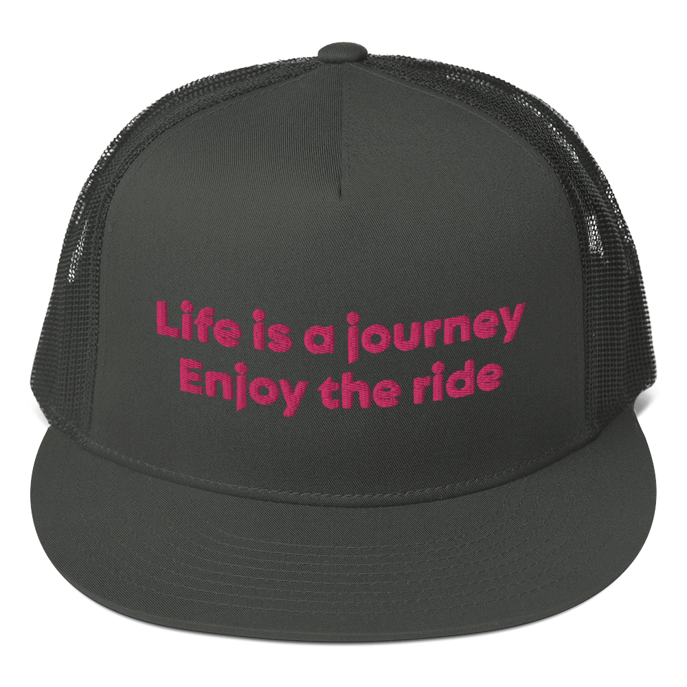 "Life is a journey Enjoy the ride" Trucker Cap - Image 4