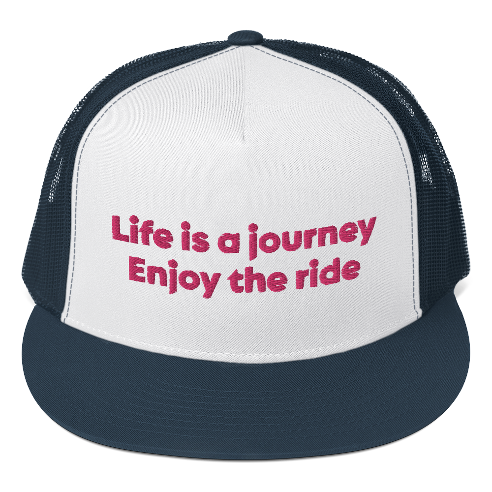 "Life is a journey Enjoy the ride" Trucker Cap - Image 6