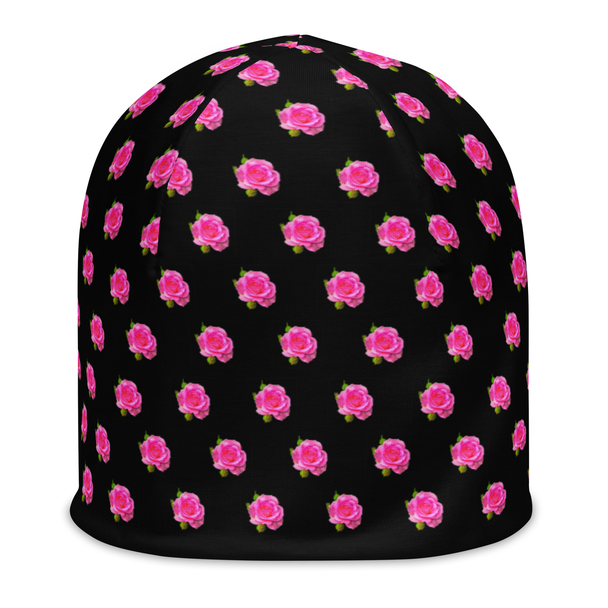 Oil Painted Style Pink Roses Exclusive Design All-Over Print Beanie