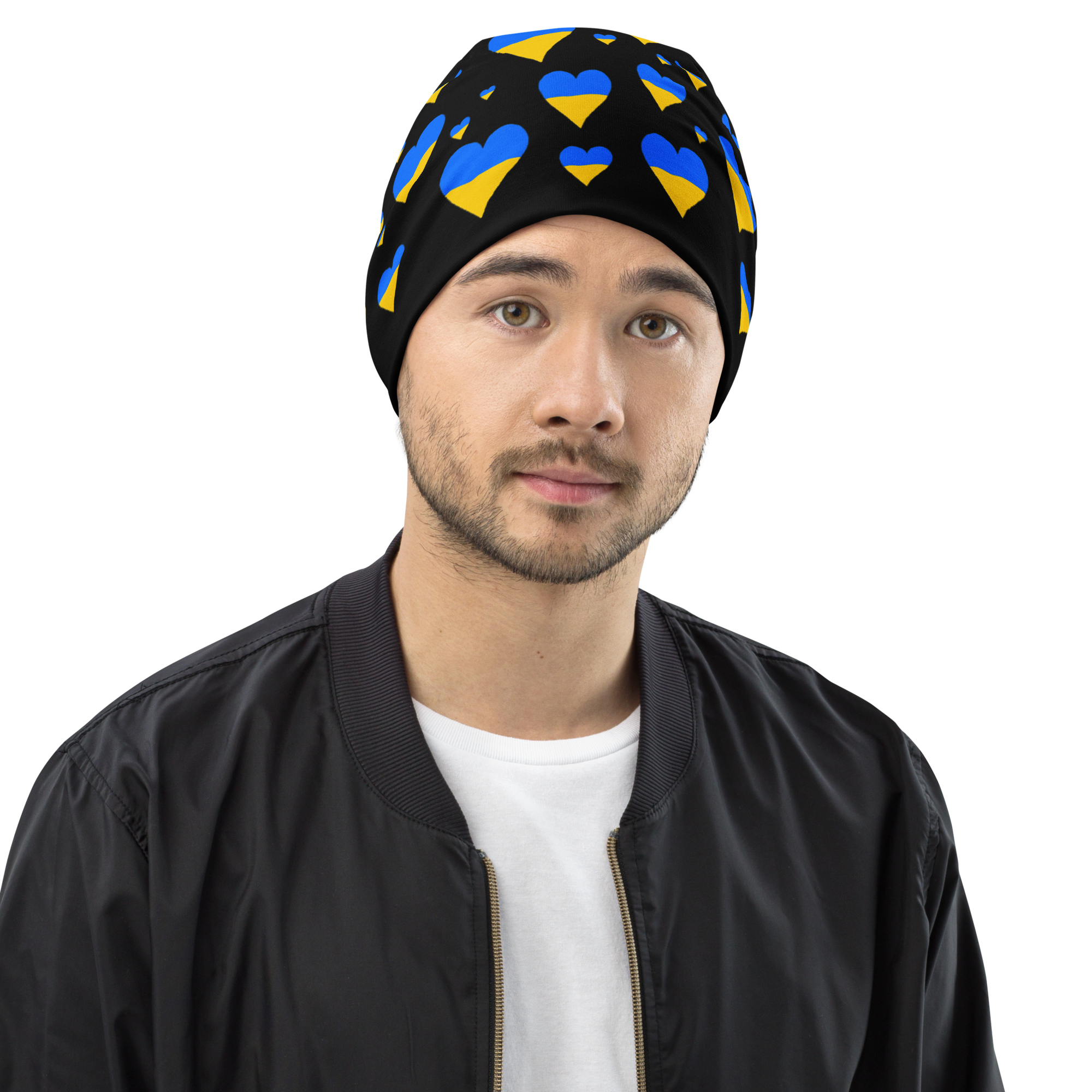 "Hearts of Ukraine" Exclusive Design All-Over Print Beanie - Image 4