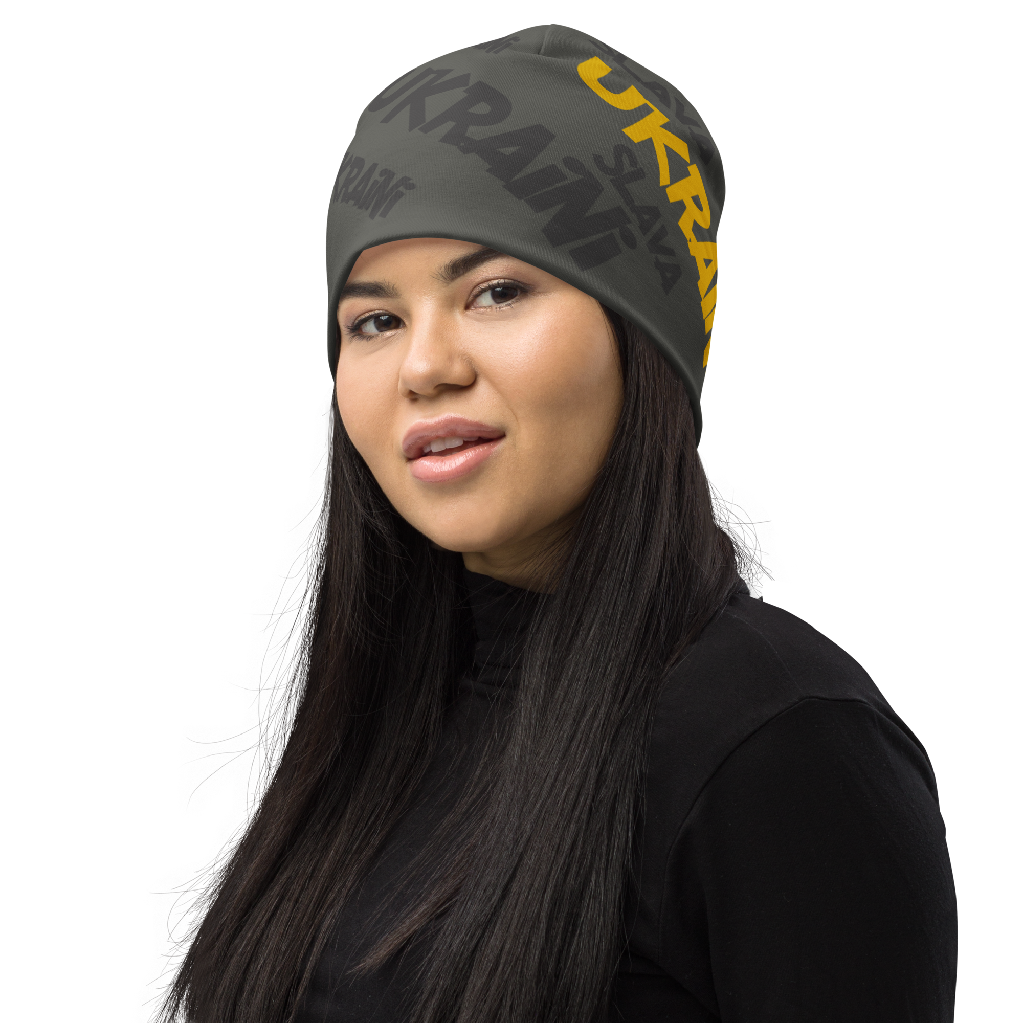 "Slava Ukraini" Glory To Ukraine All-Over Print Beanie - Image 2