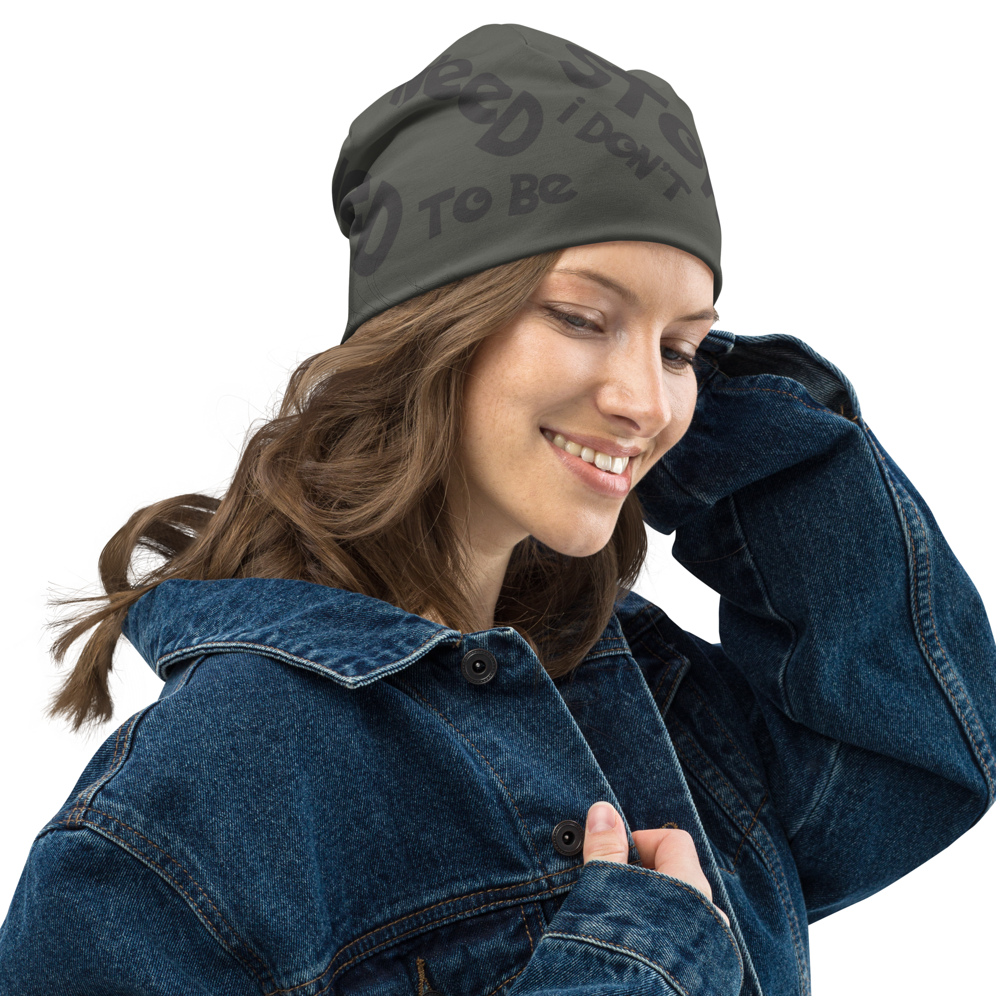 "I am the hero of my story I don't need to be saved: Inspirational Quote All-Over Print Beanie - Image 3