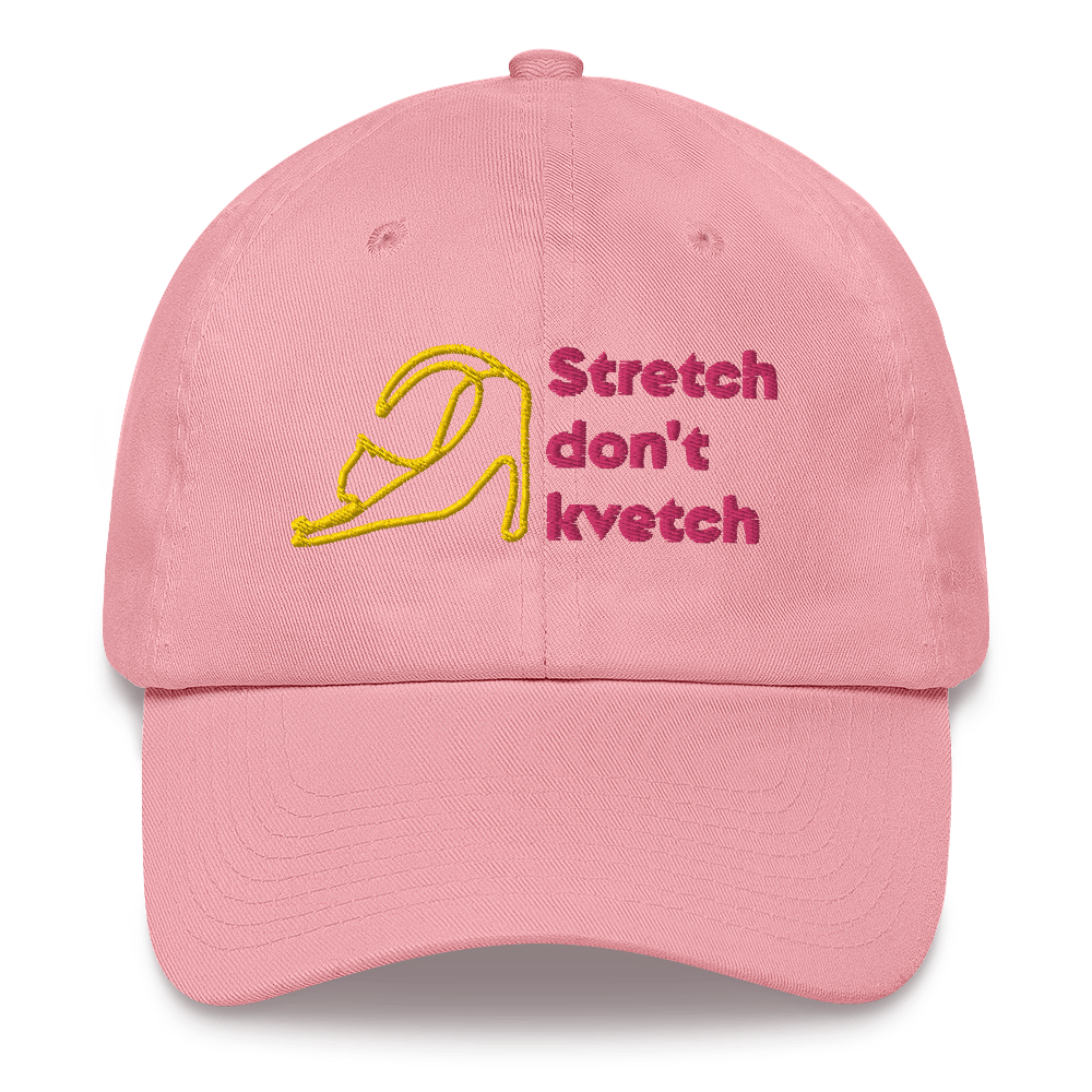 "Stretch don't kvetvch (stretching cat)" Dad Hat - Image 15