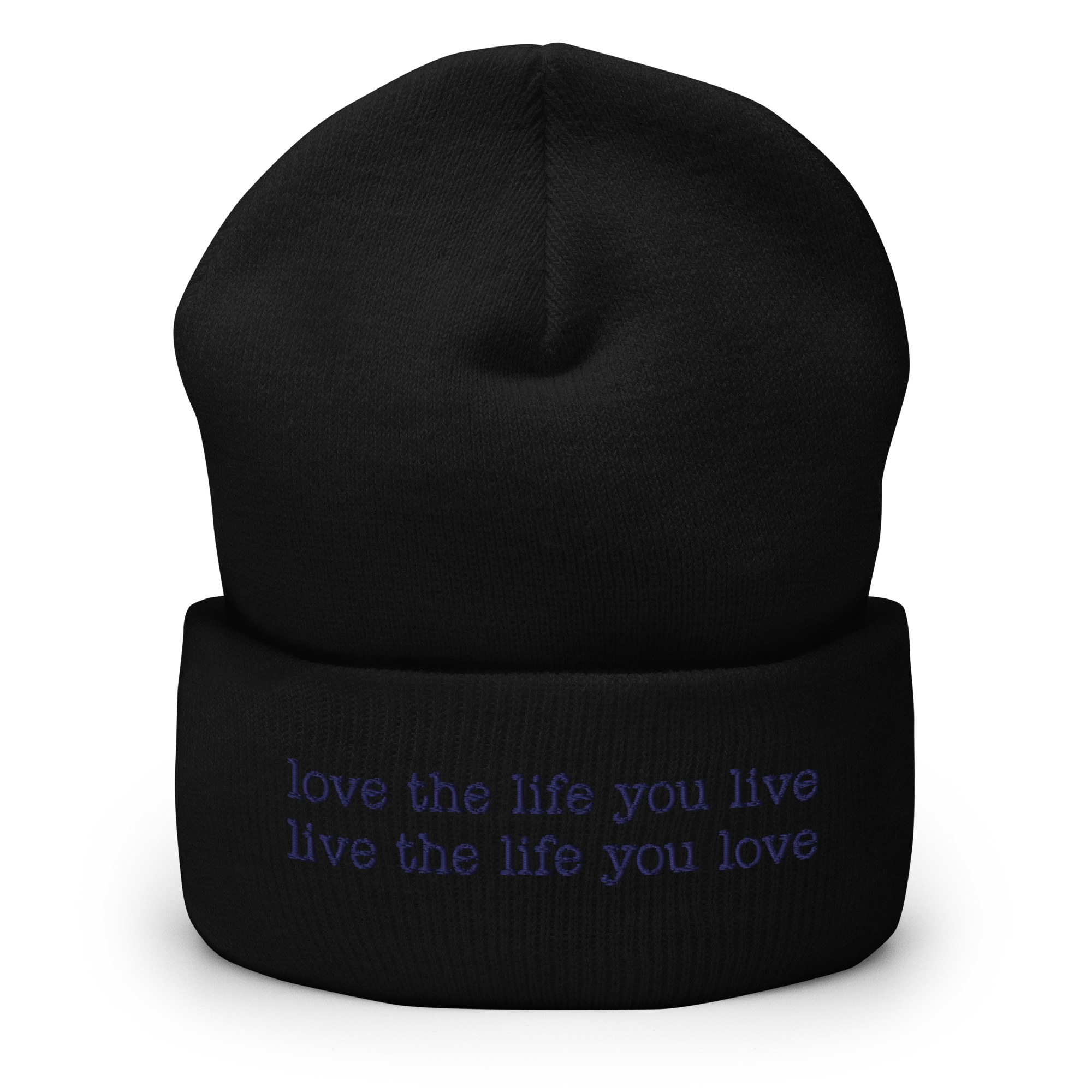 “love the life you live, live the life you love” Inspired Quote Cuffed Beanie - Image 5