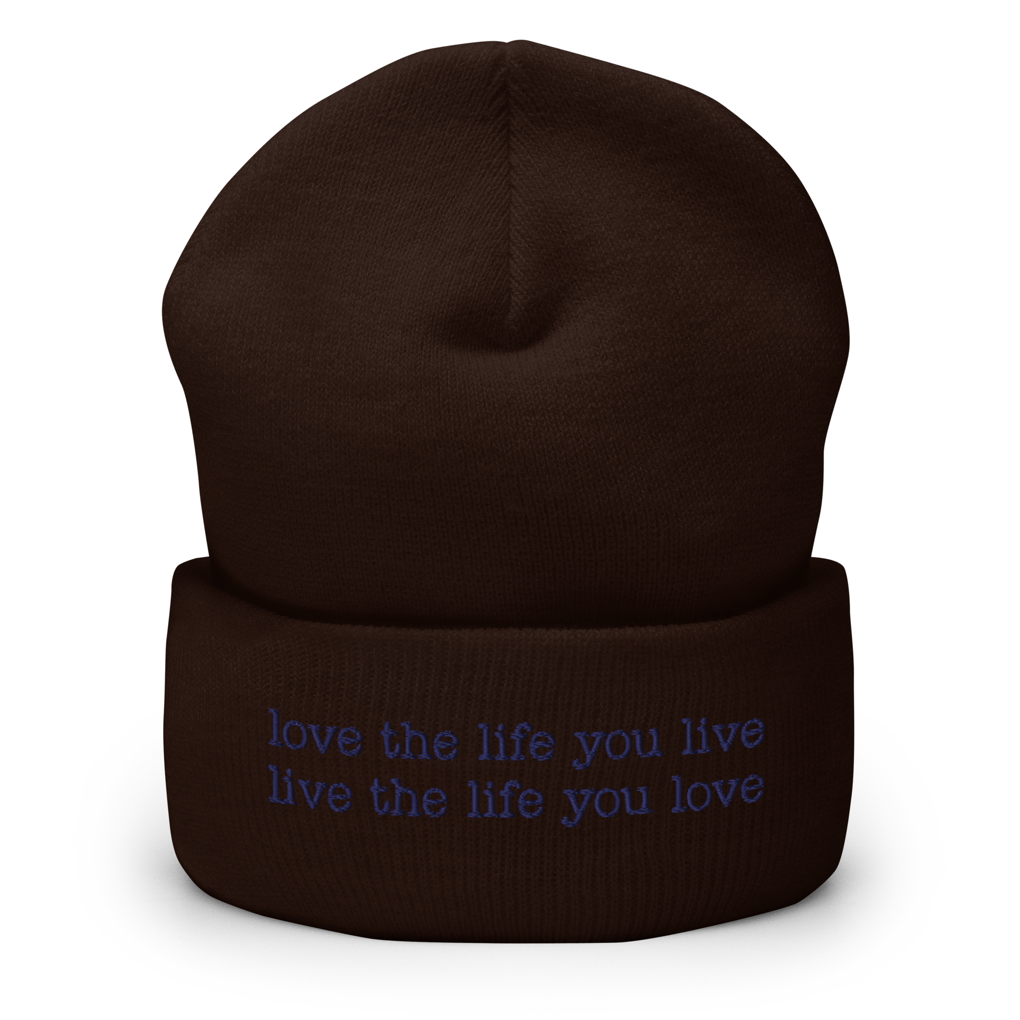 “love the life you live, live the life you love” Inspired Quote Cuffed Beanie - Image 6