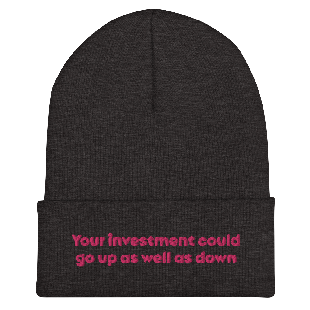 “Your Investment could go up as well as down” Cuffed Beanie - Image 4