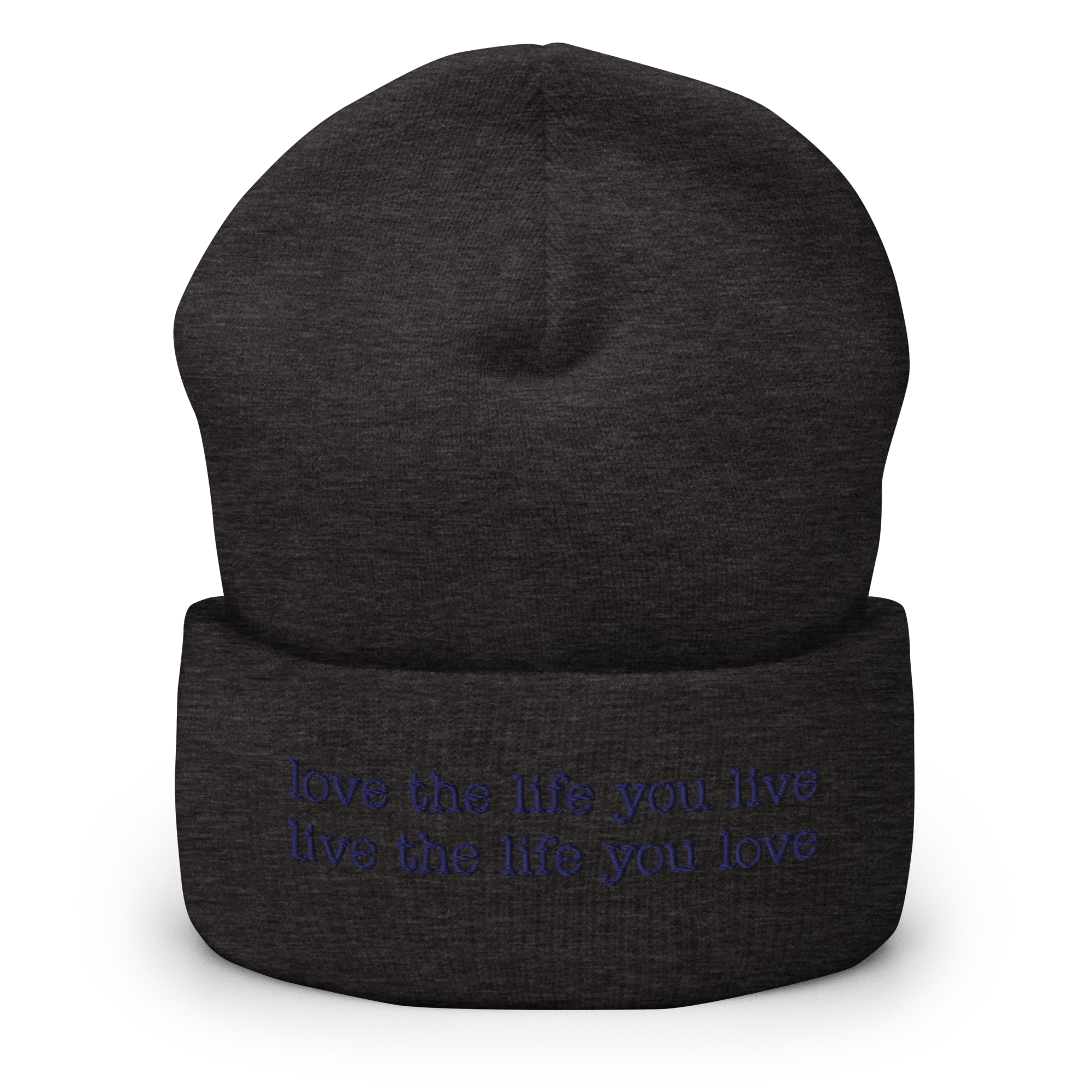 “love the life you live, live the life you love” Inspired Quote Cuffed Beanie - Image 8