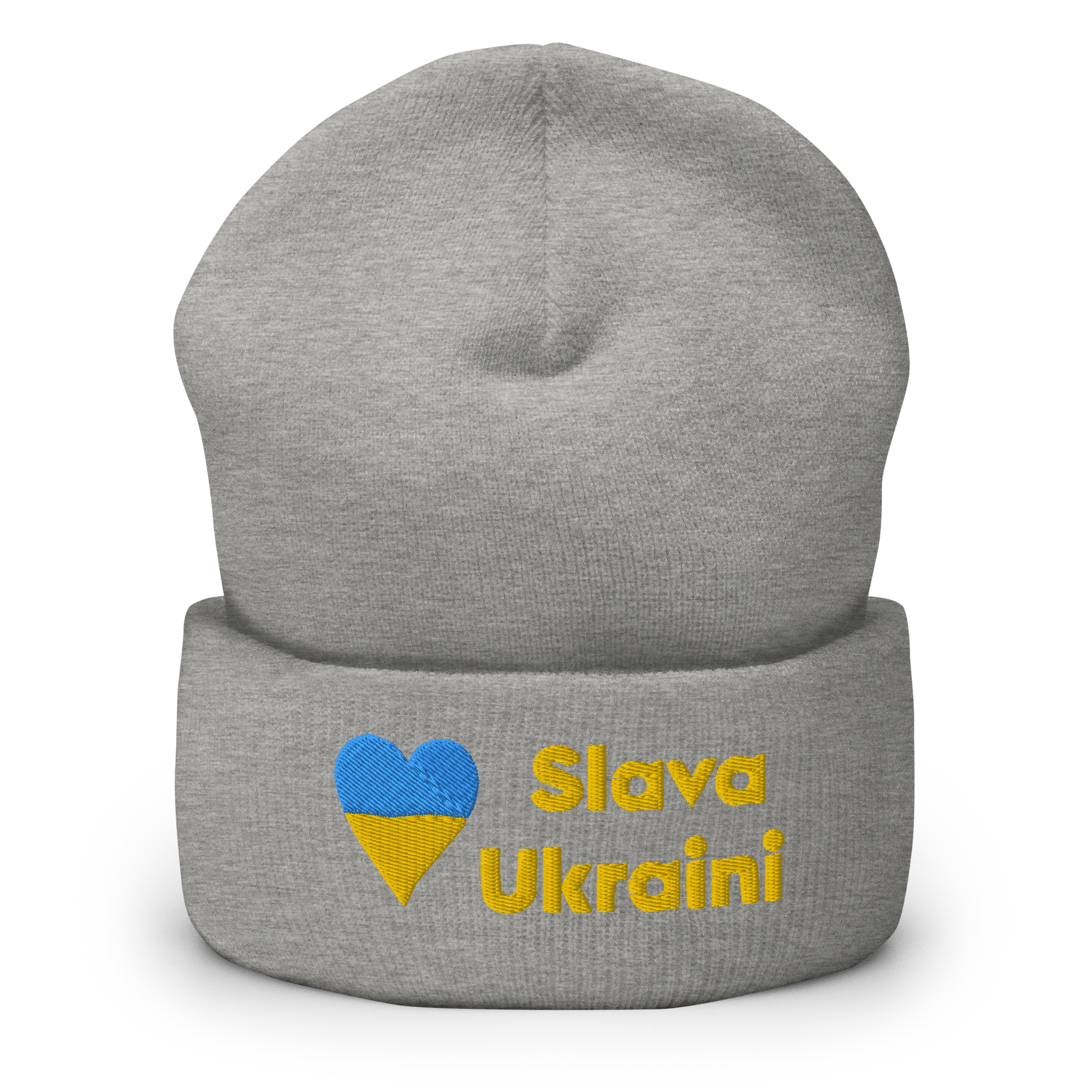"Slava Ukraini" And Ukraine Heart Icon Cuffed Beanie - Image 7