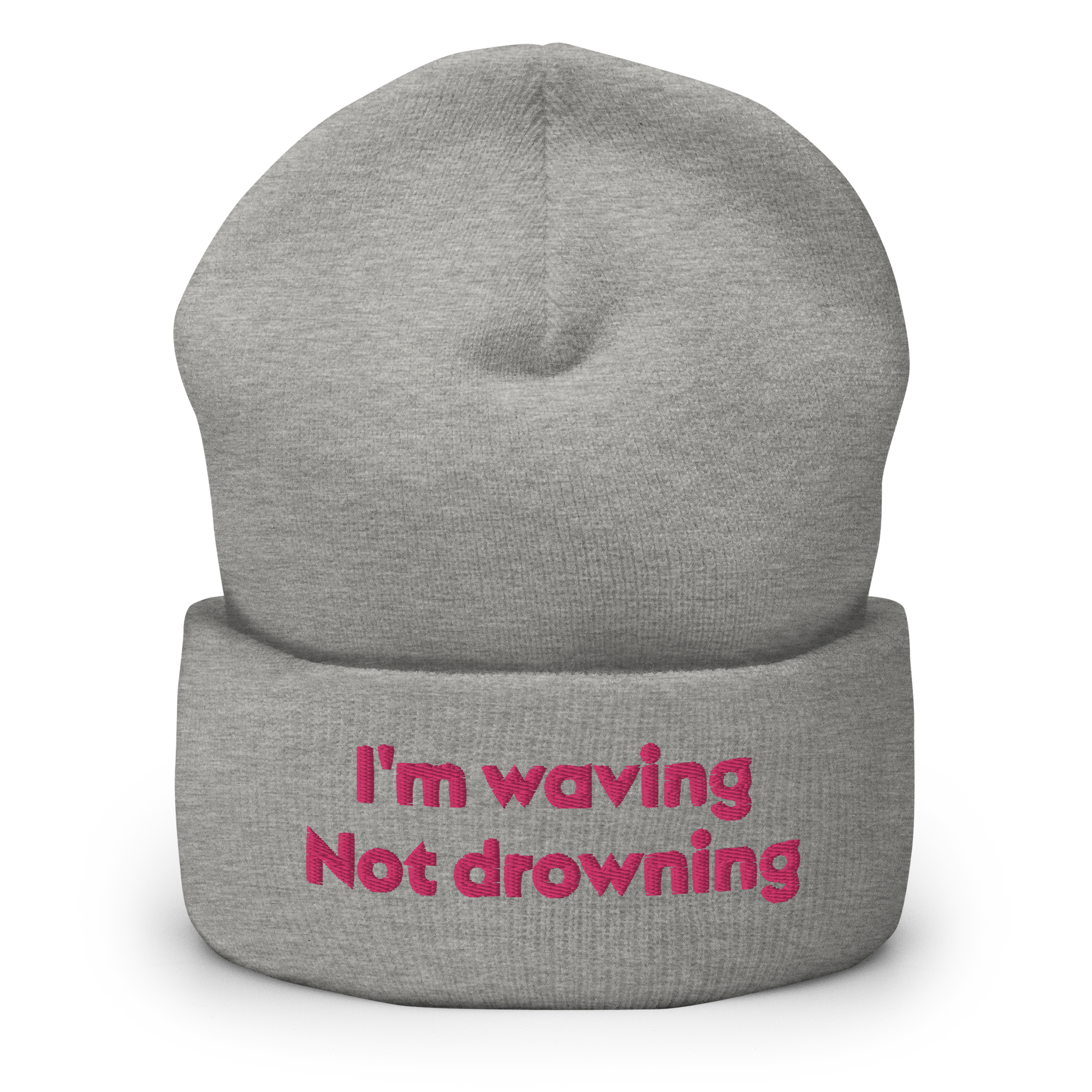 "I'm waving not drowning" Cuffed Beanie - Image 8