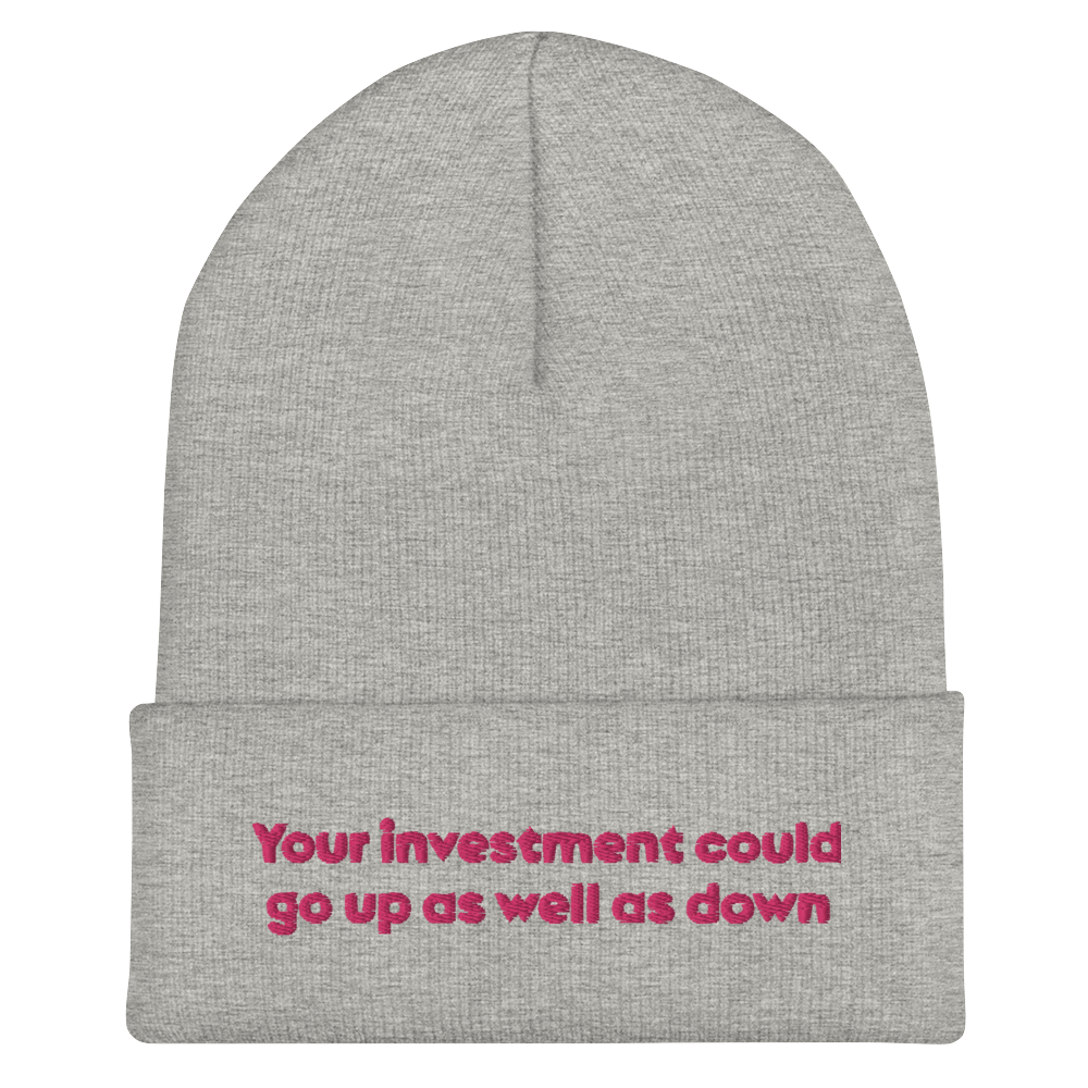 “Your Investment could go up as well as down” Cuffed Beanie - Image 7