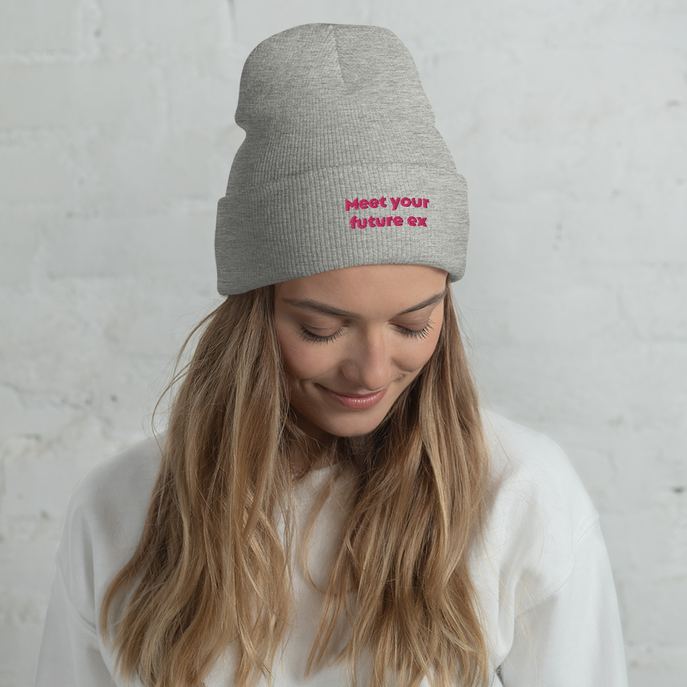 "Meet your future ex" Cuffed Beanie - Image 3