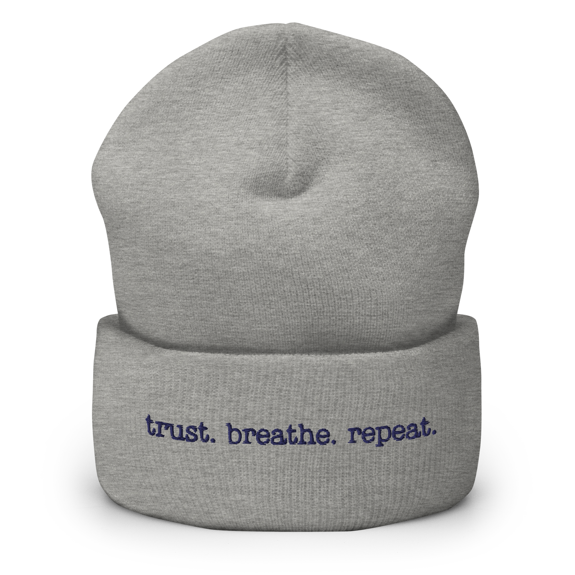 “trust. breathe. repeat” Inspired Quote Cuffed Beanie