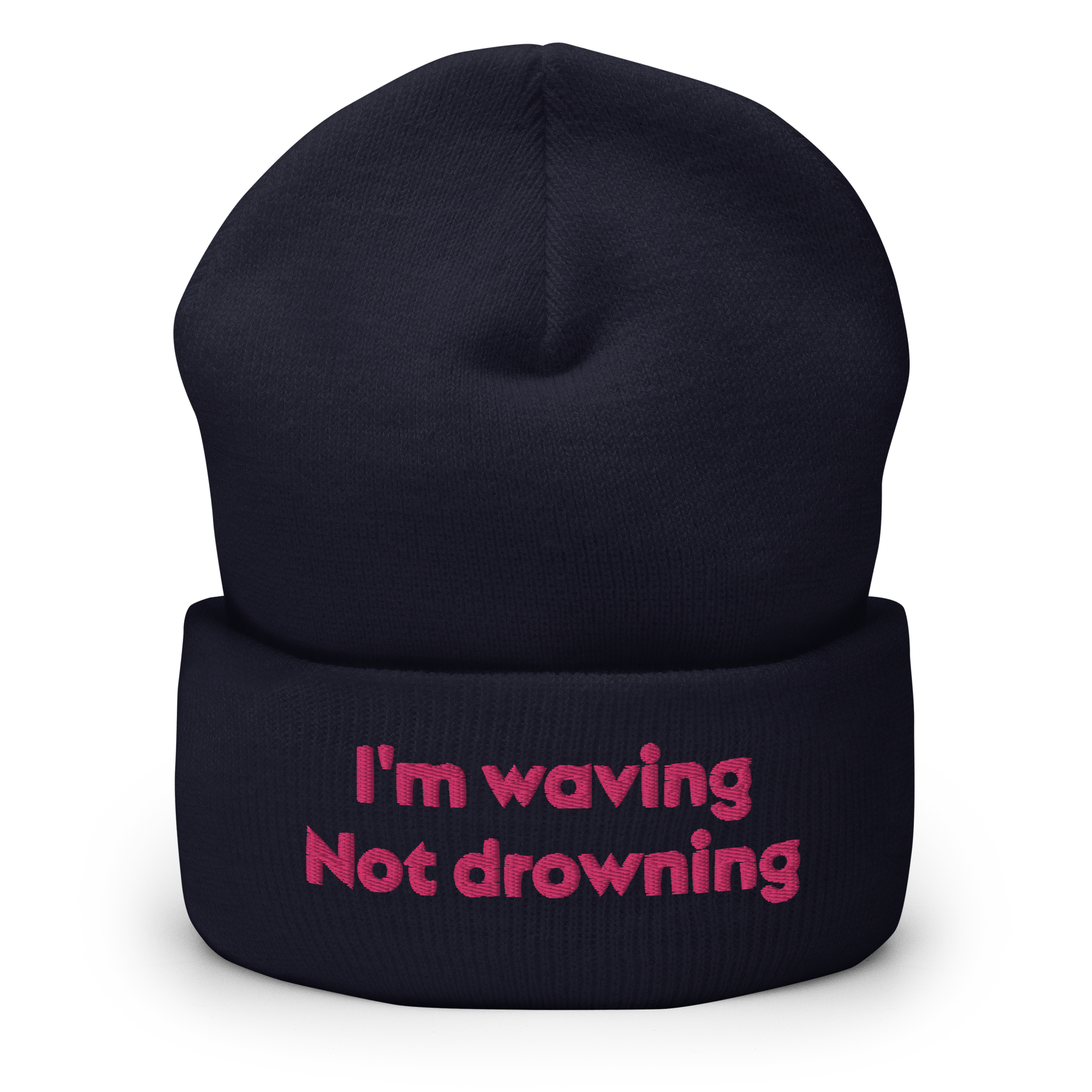 "I'm waving not drowning" Cuffed Beanie - Image 4