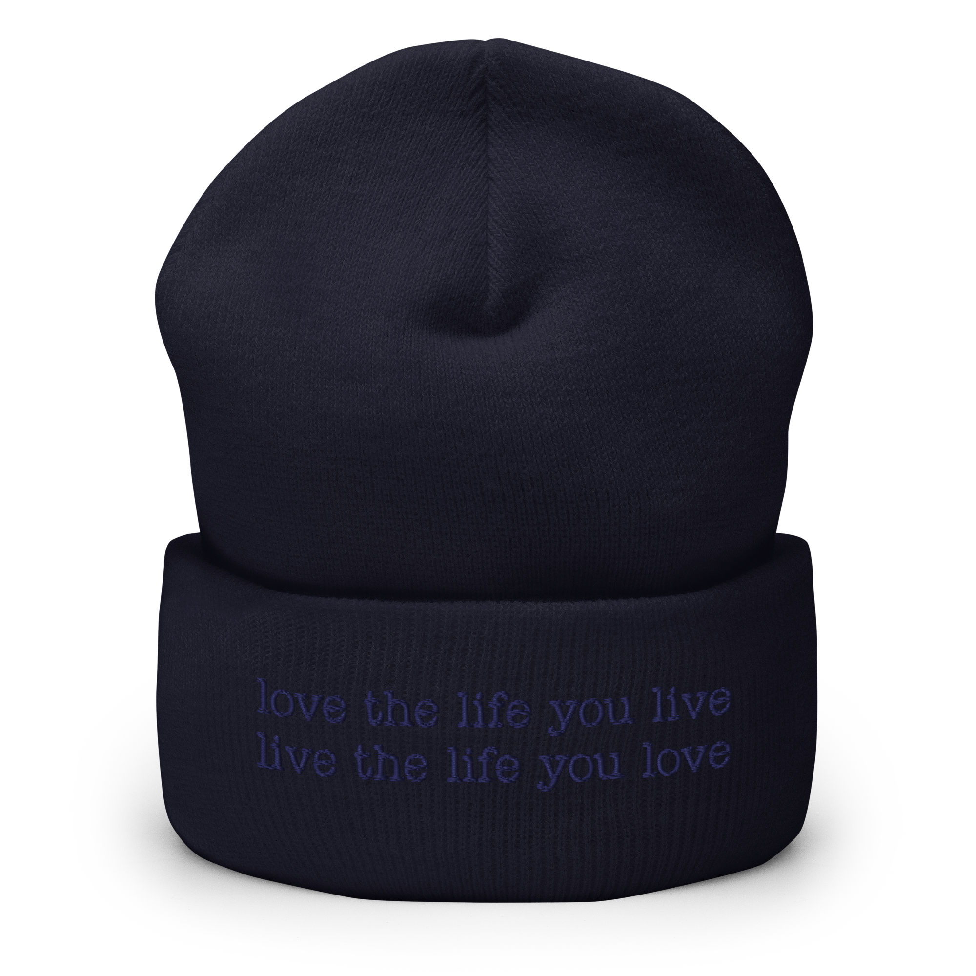 “love the life you live, live the life you love” Inspired Quote Cuffed Beanie - Image 7