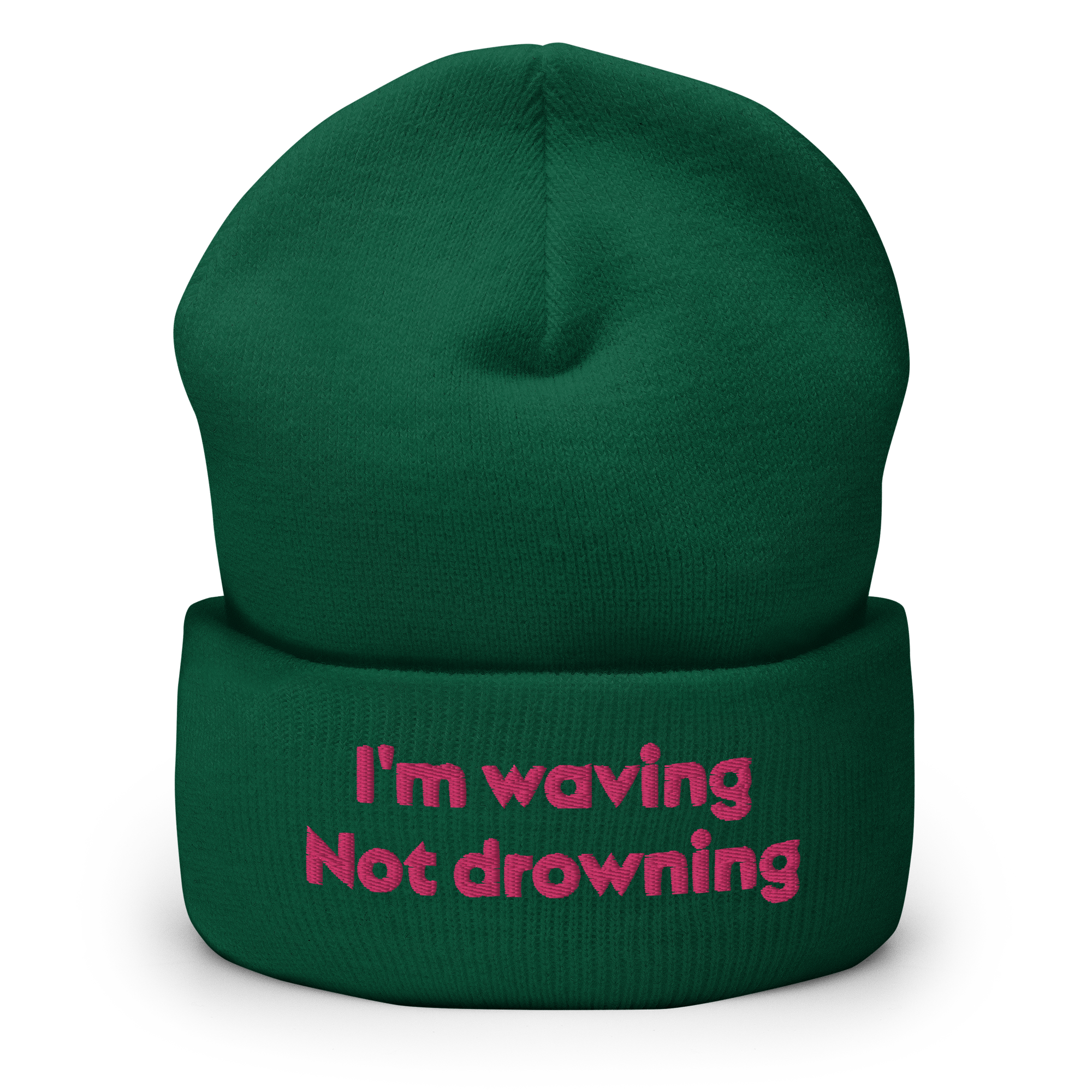 "I'm waving not drowning" Cuffed Beanie - Image 7