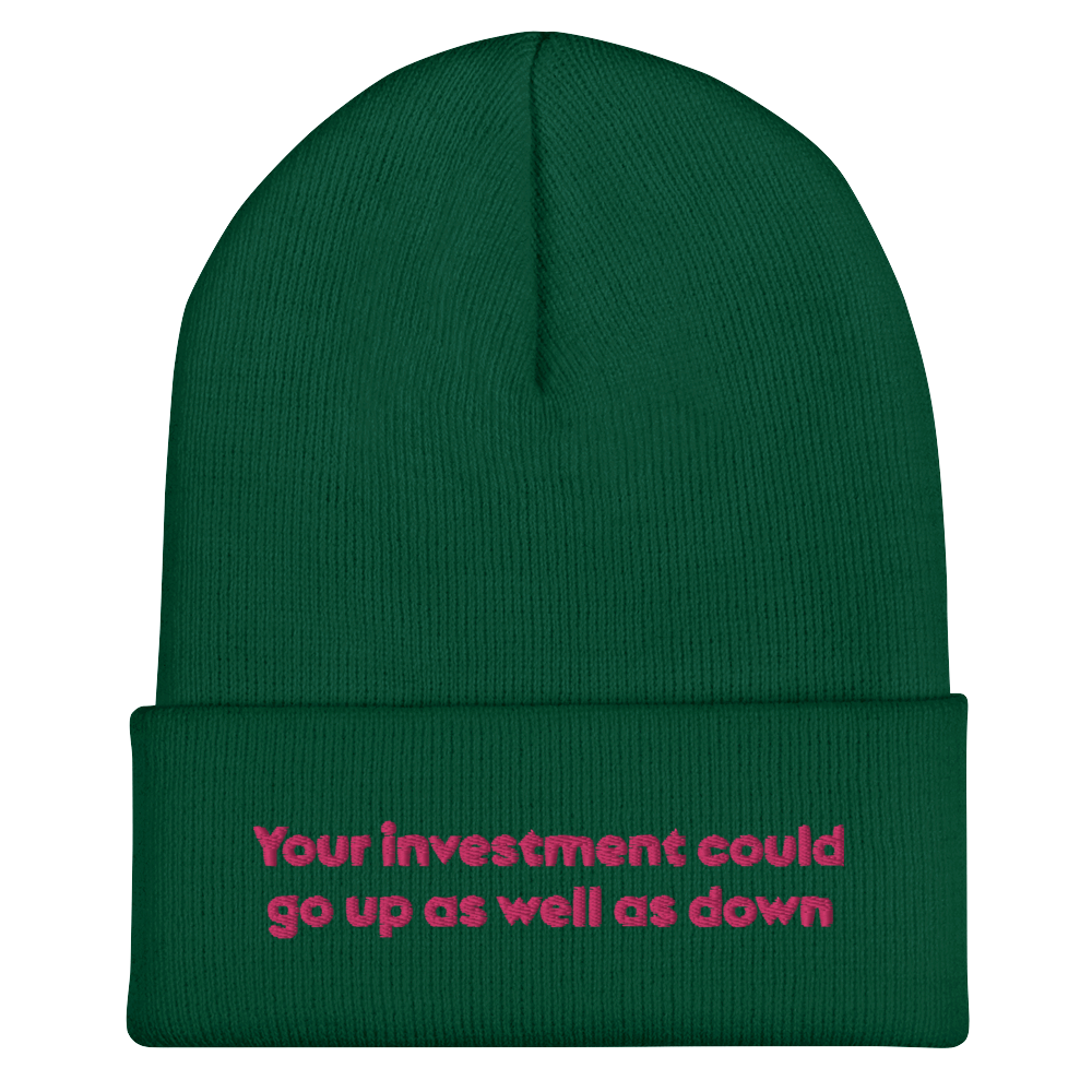 “Your Investment could go up as well as down” Cuffed Beanie - Image 6