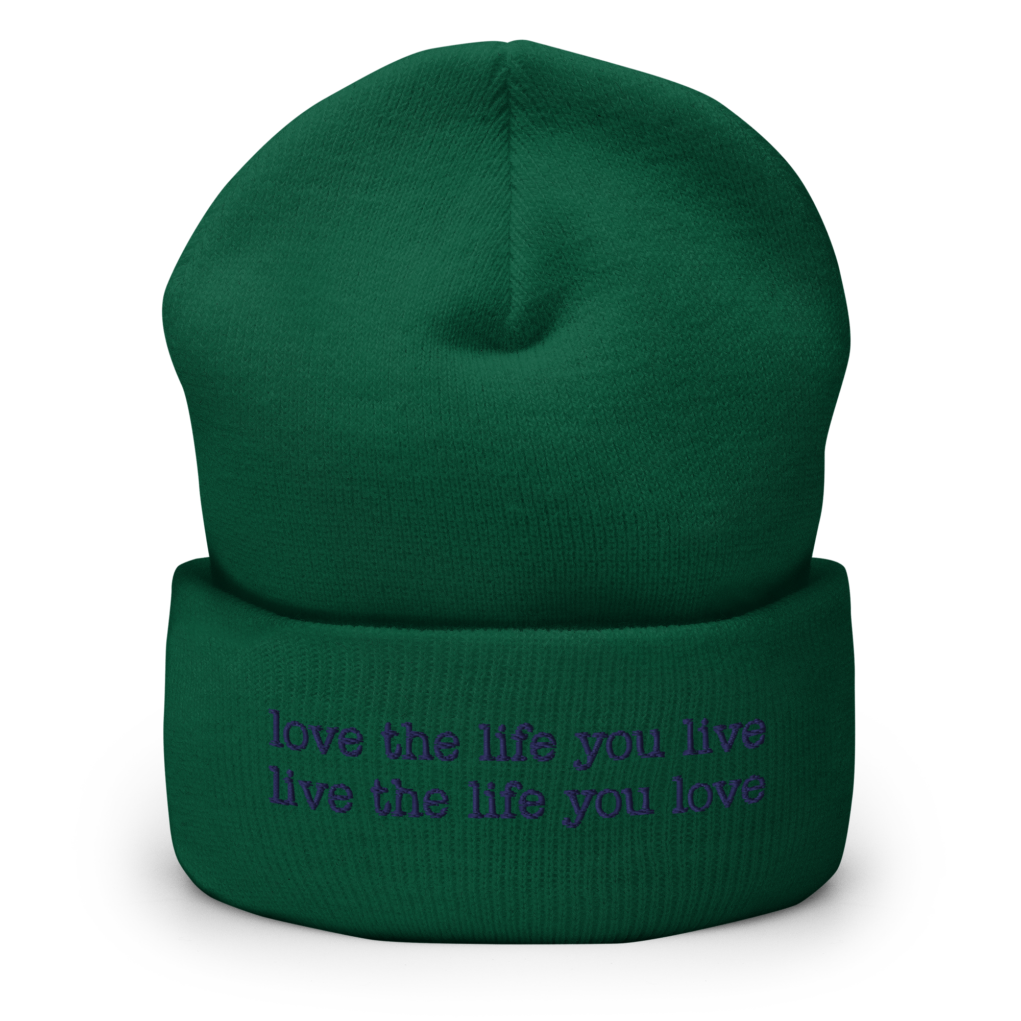 “love the life you live, live the life you love” Inspired Quote Cuffed Beanie - Image 10