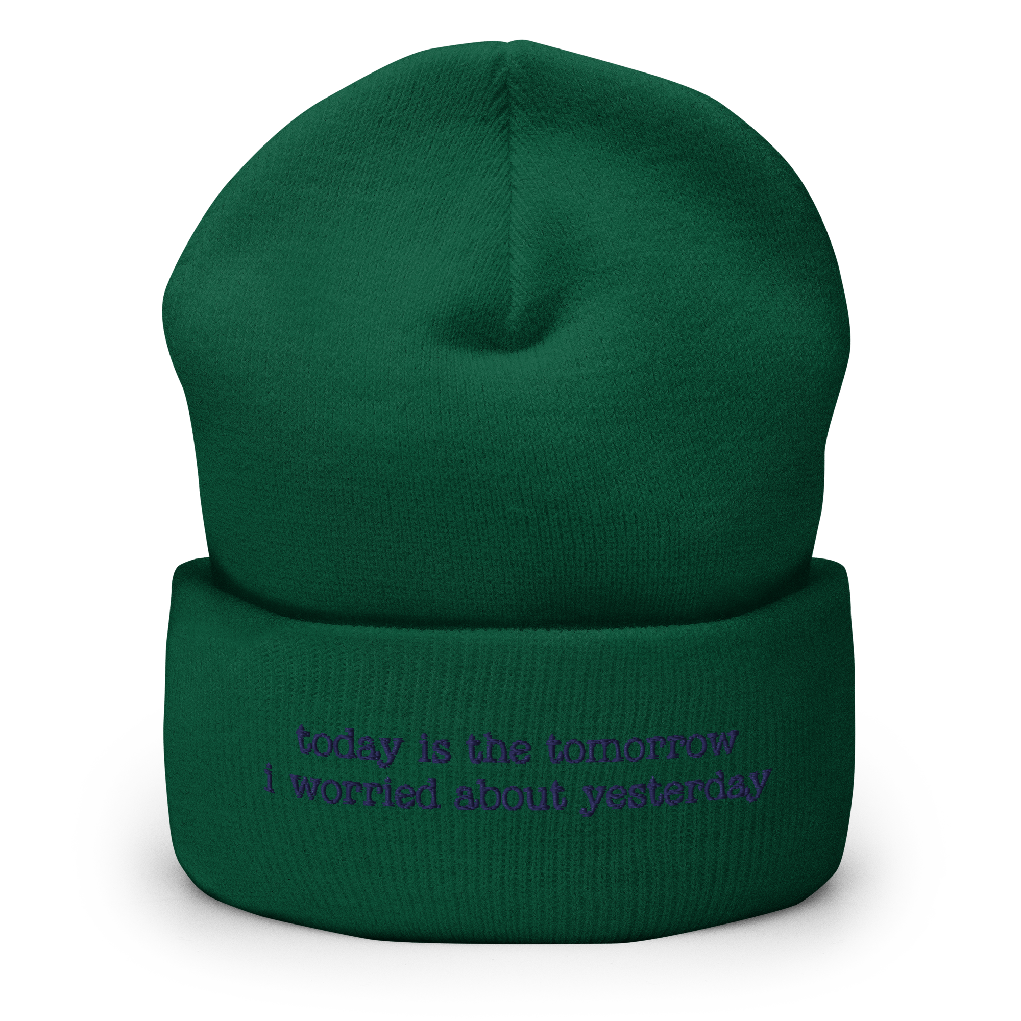 "today is the tomorrow i worried about yesterday" Inspired Quote Cuffed Beanie - Image 10