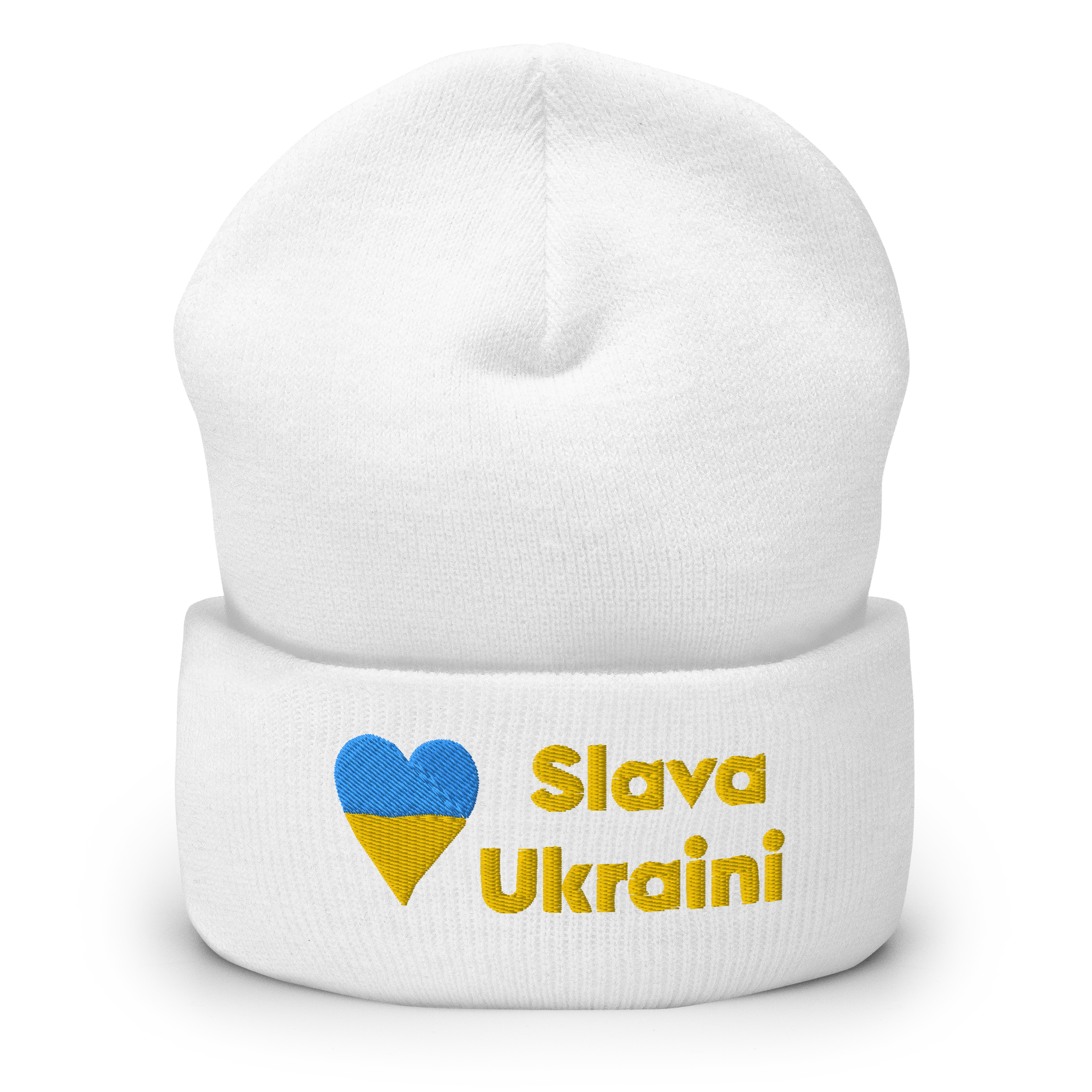 "Slava Ukraini" And Ukraine Heart Icon Cuffed Beanie - Image 9