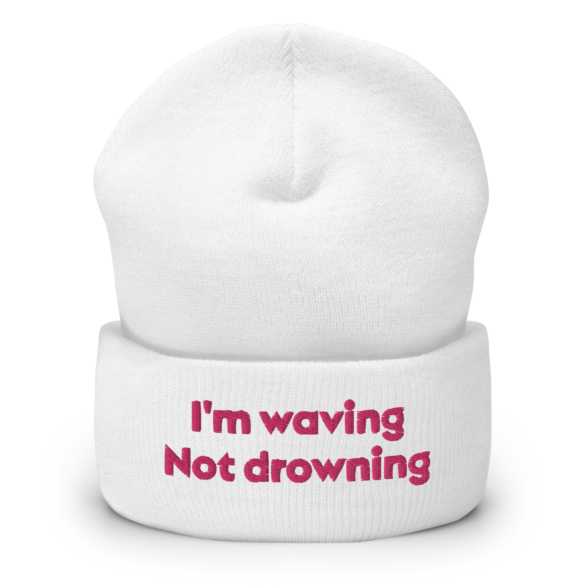 "I'm waving not drowning" Cuffed Beanie - Image 9