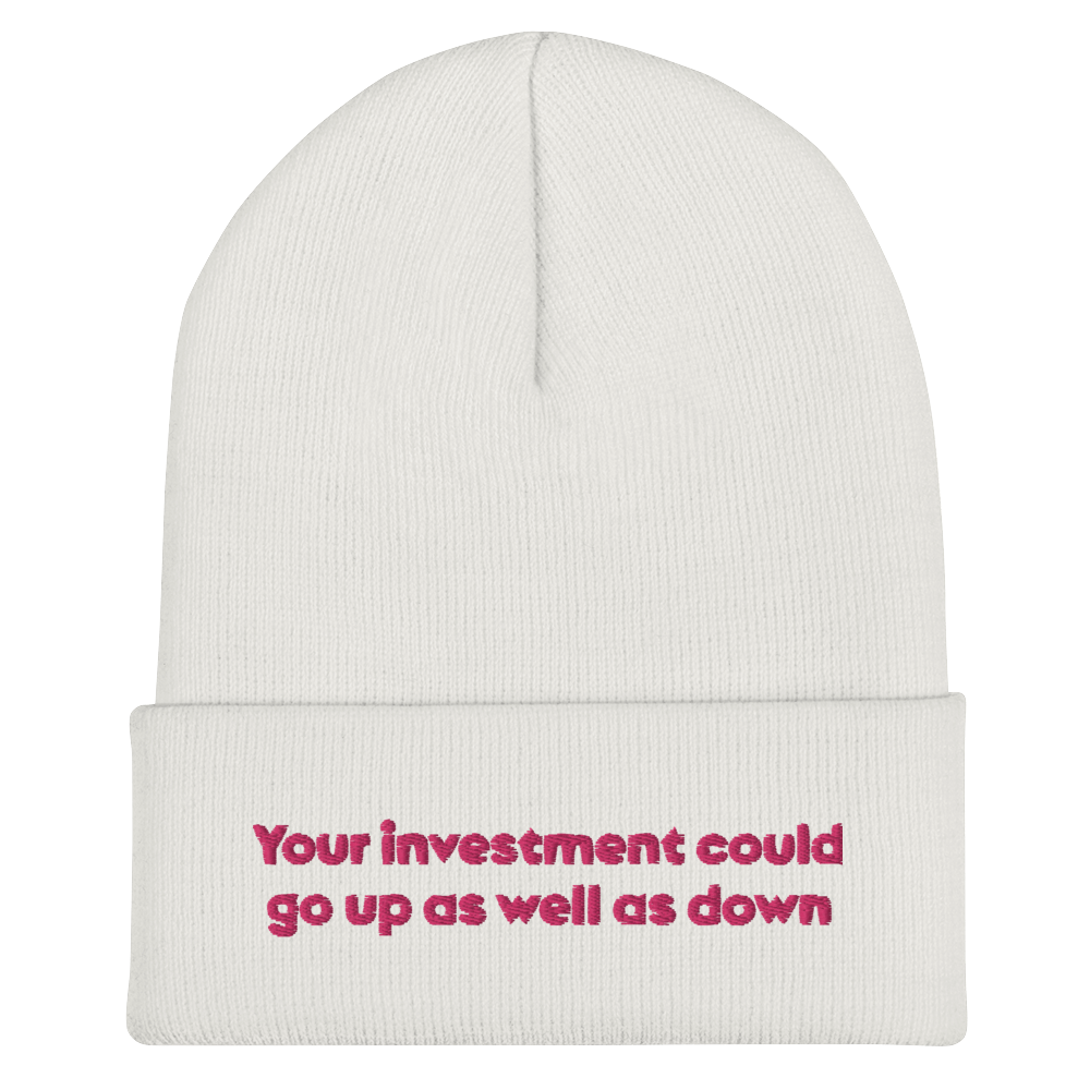 “Your Investment could go up as well as down” Cuffed Beanie - Image 9
