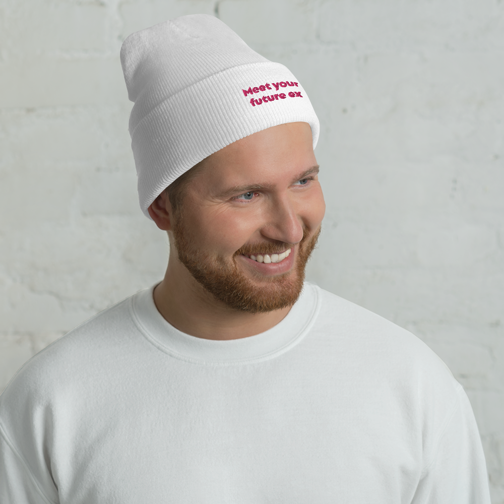 "Meet your future ex" Cuffed Beanie - Image 4
