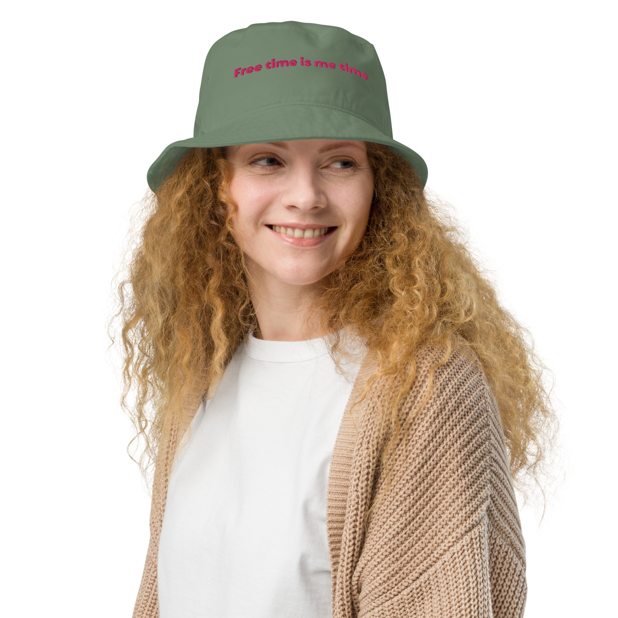 “Free time is me time” Organic Bucket Hat - Image 3