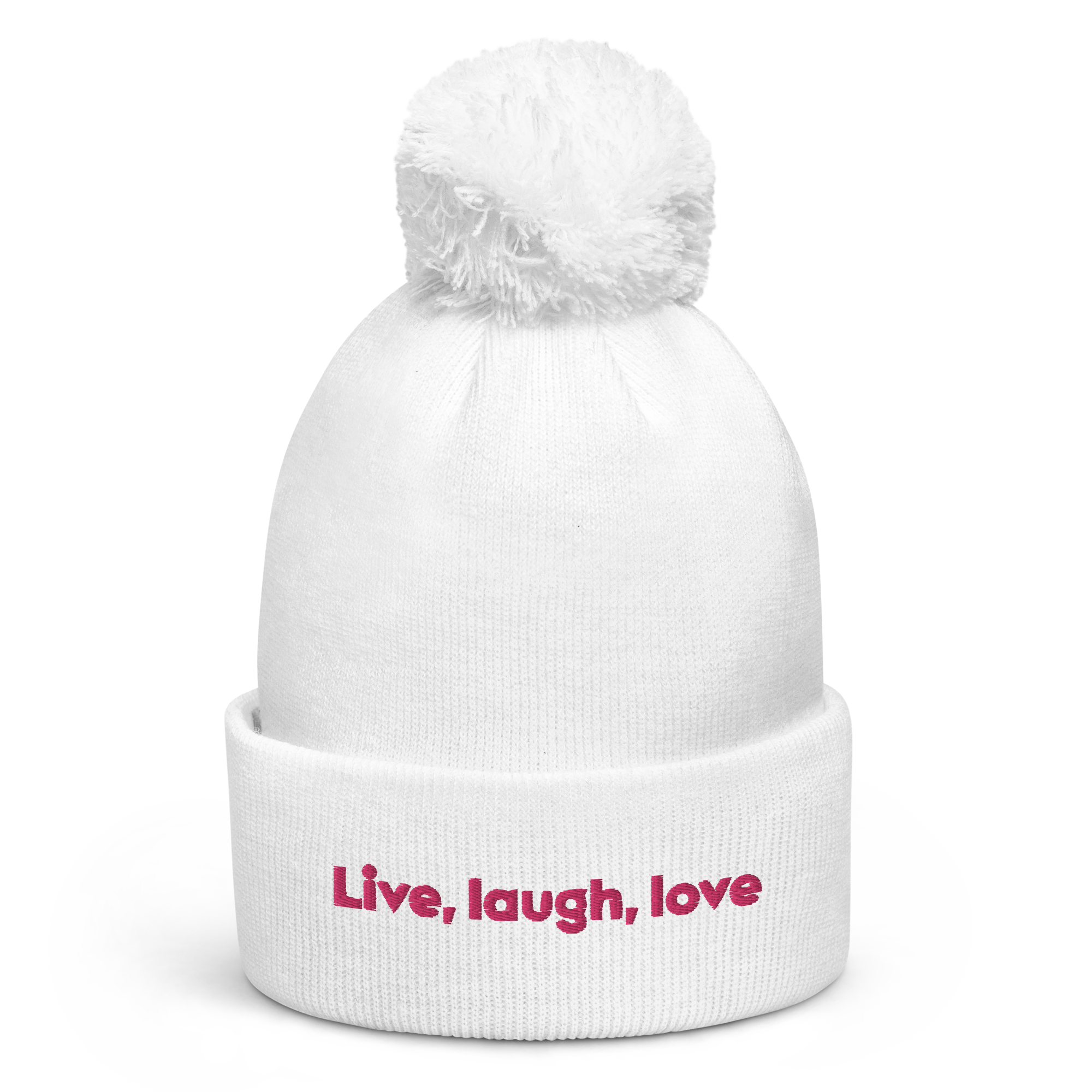 "Live, laugh, love" Pom Pom Beanie