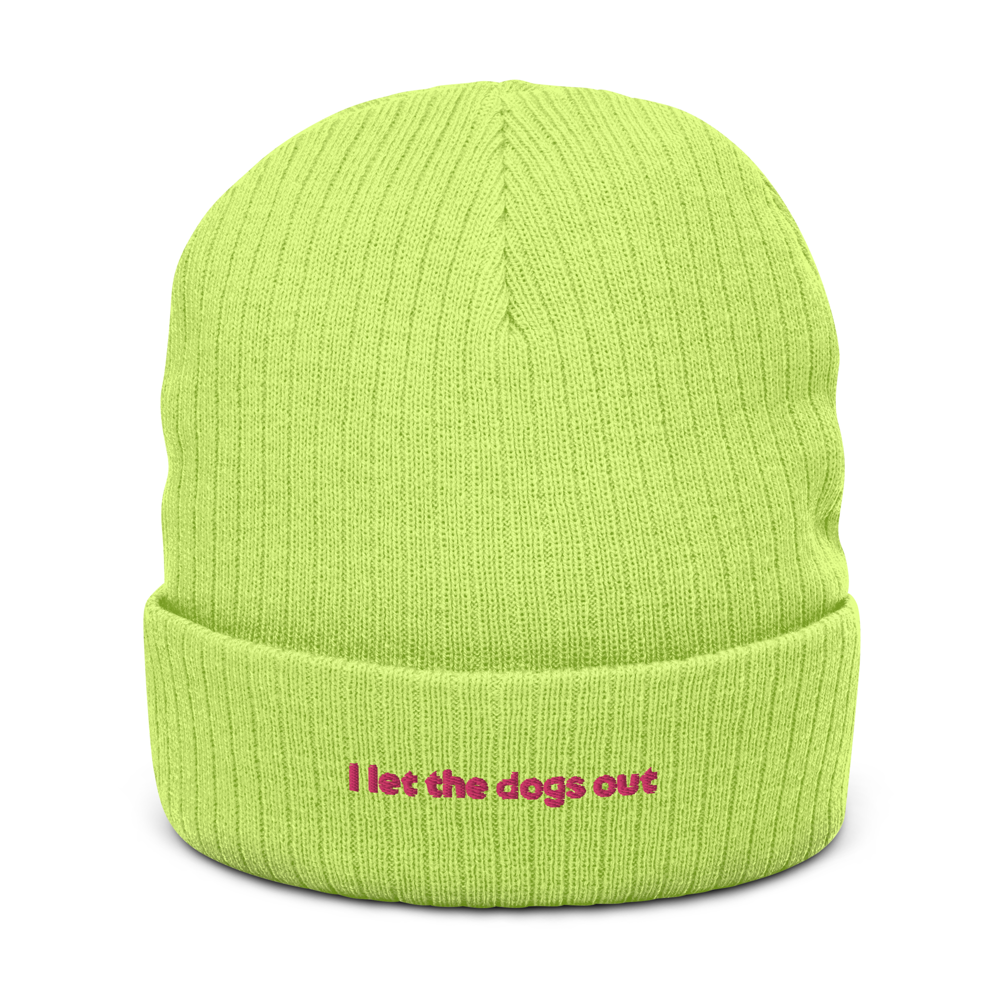 "I let the dogs out" Ribbed Knit Beanie - Image 9