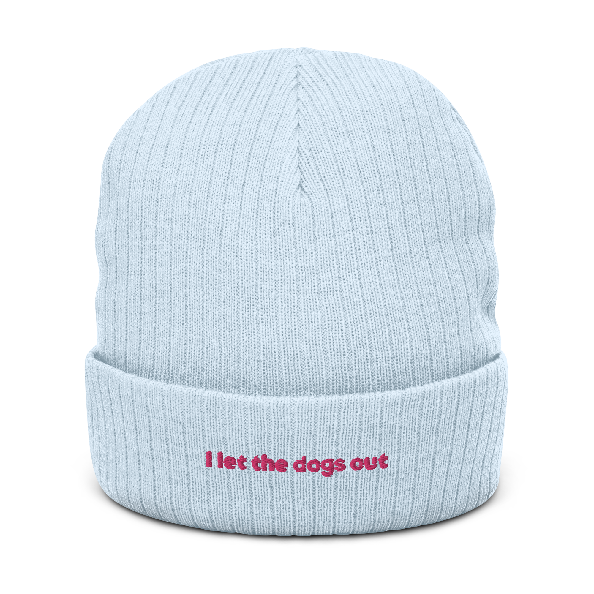 "I let the dogs out" Ribbed Knit Beanie - Image 10