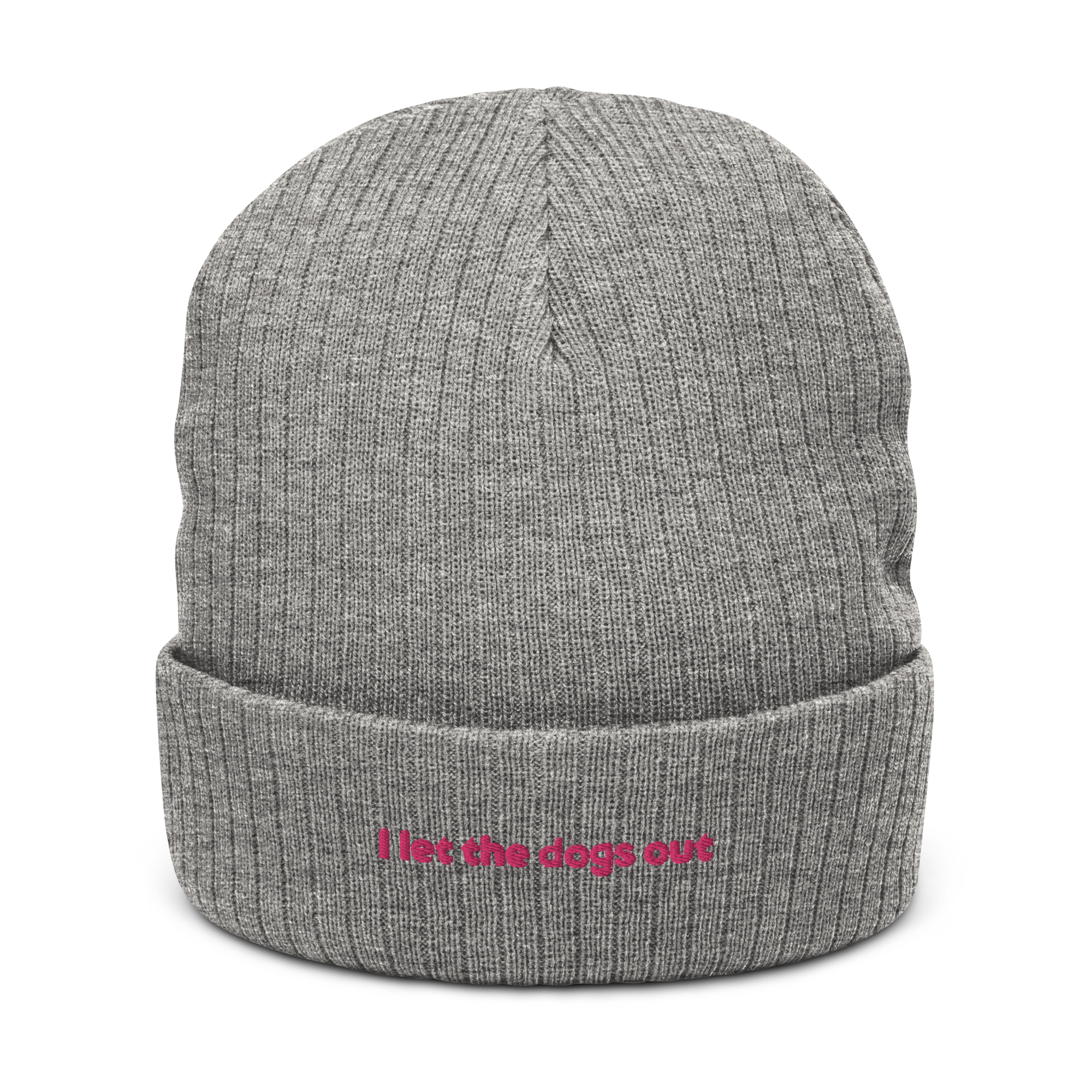 "I let the dogs out" Ribbed Knit Beanie - Image 7
