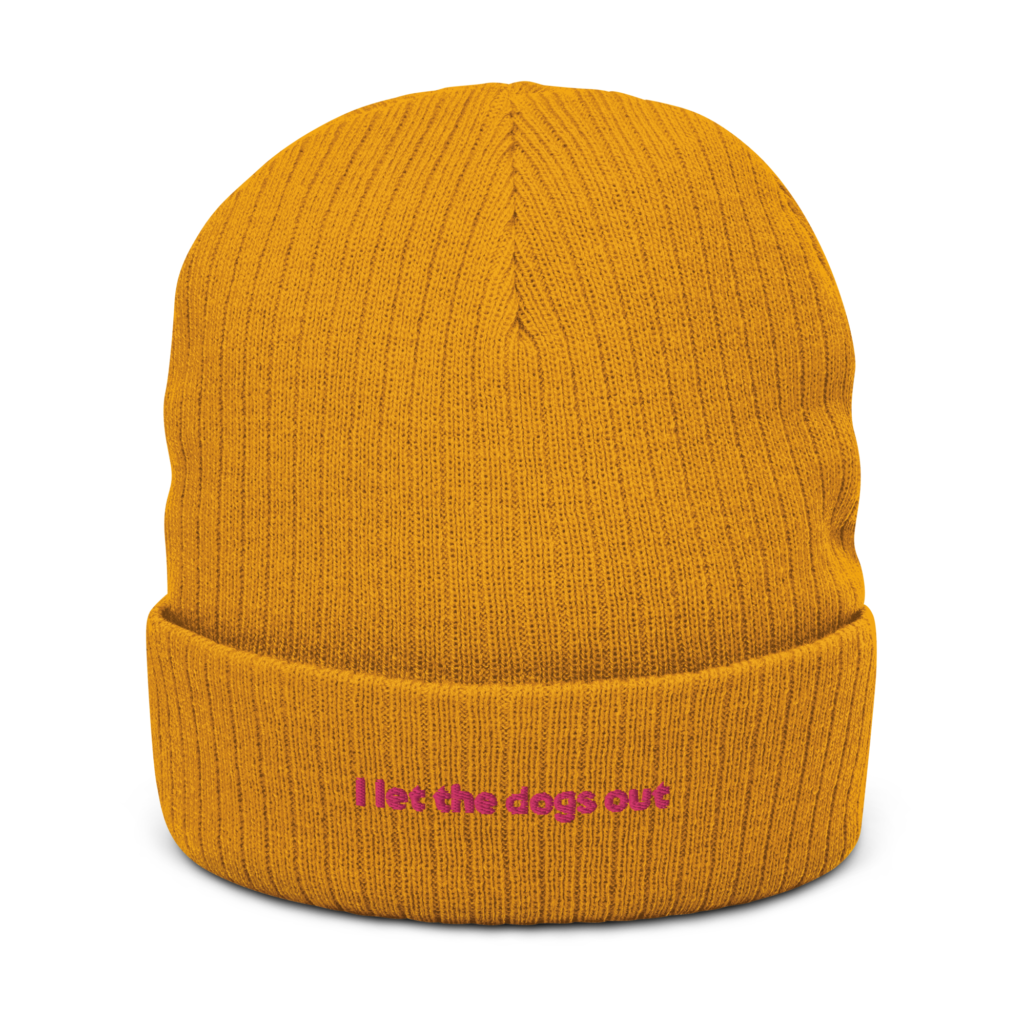 "I let the dogs out" Ribbed Knit Beanie - Image 6