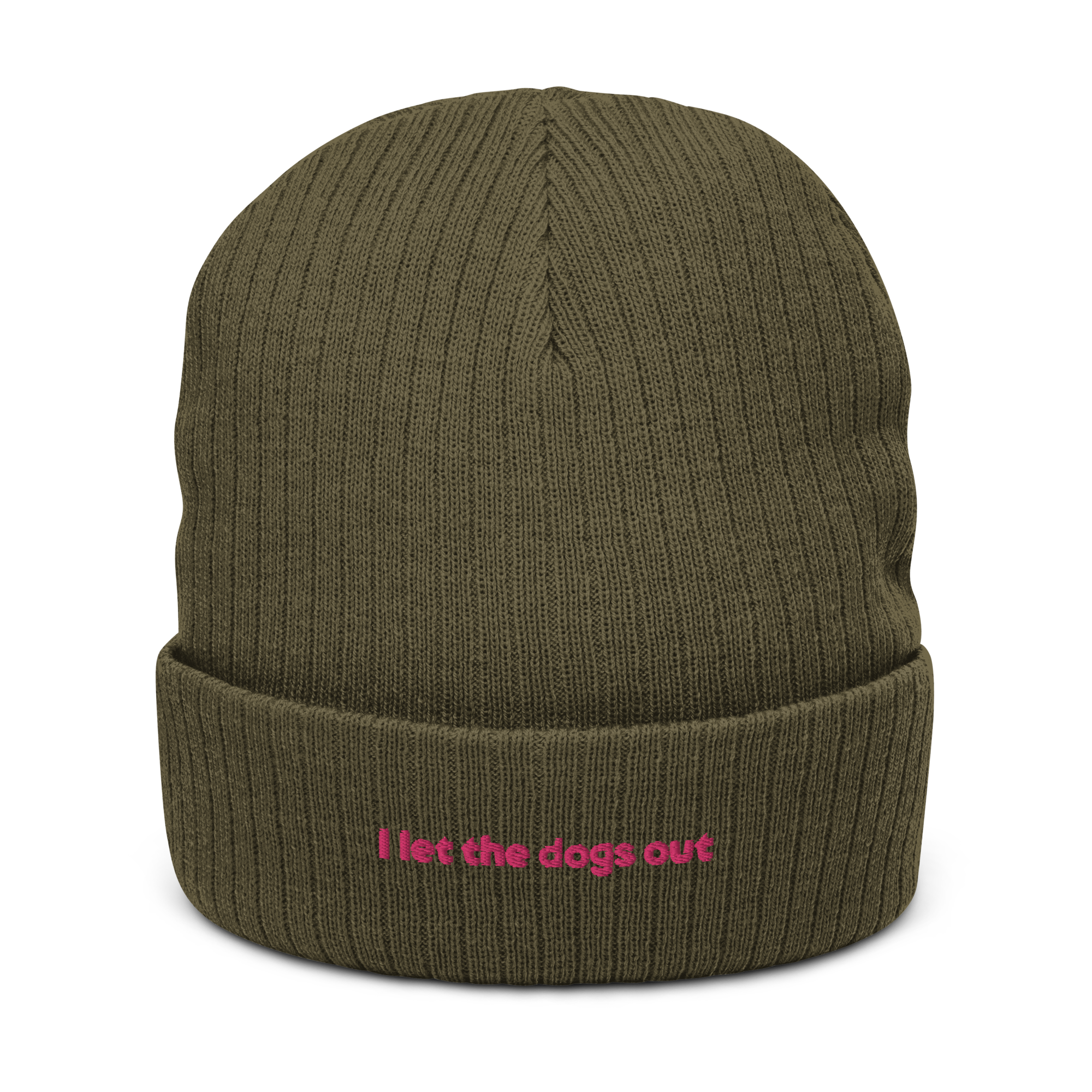 "I let the dogs out" Ribbed Knit Beanie - Image 5