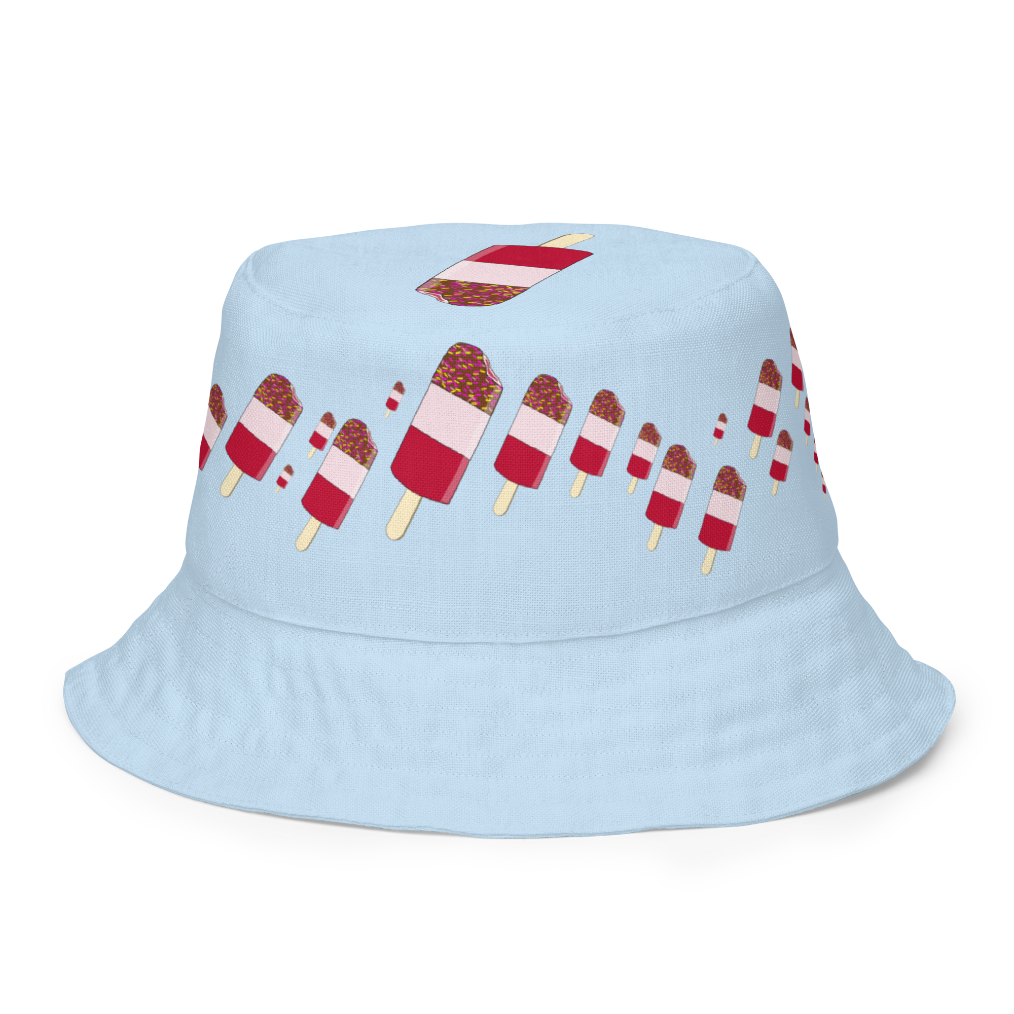 Retro Sprinkle Lolly Blue/Pink Reversible Bucket Hat - Image 8