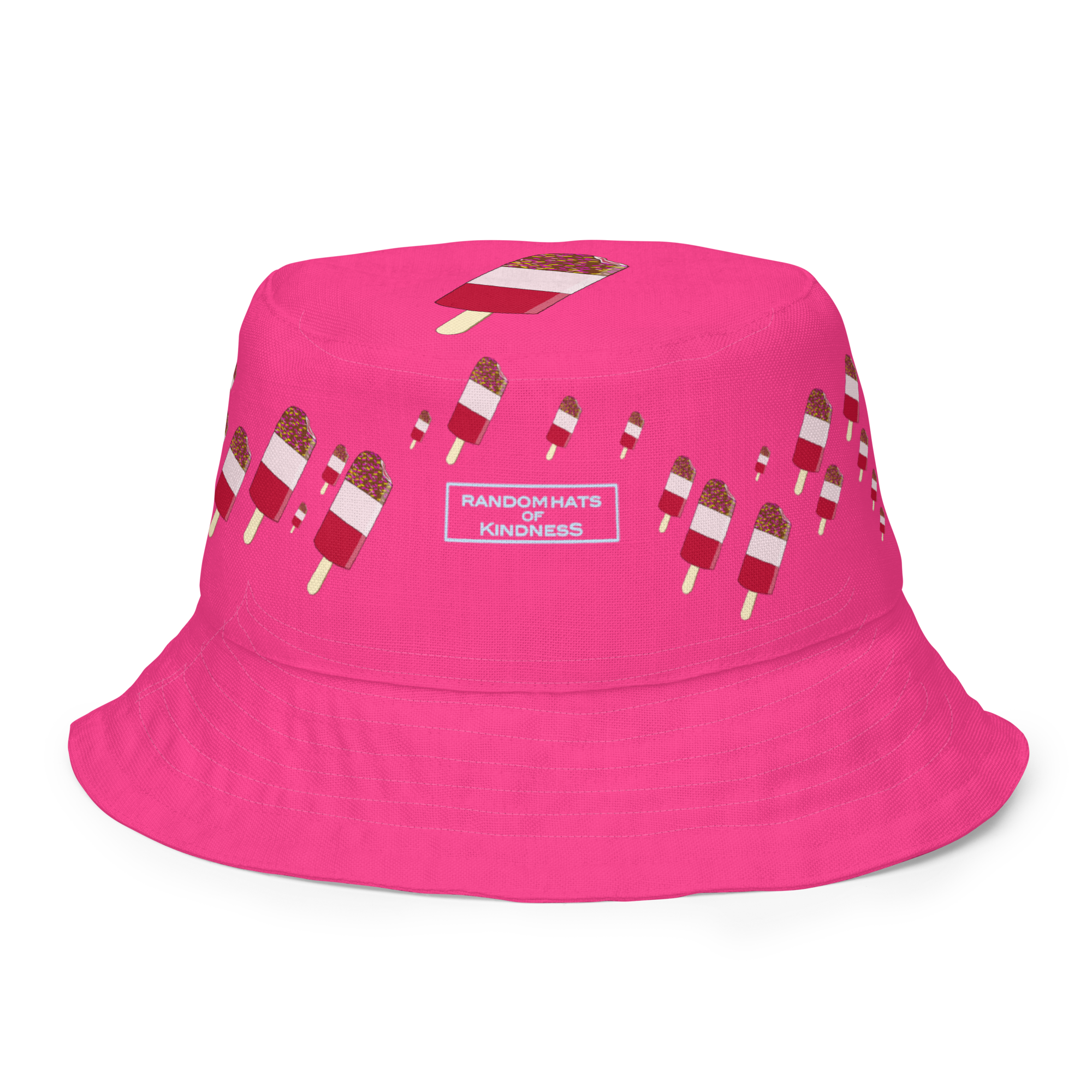 Retro Sprinkle Lolly Blue/Pink Reversible Bucket Hat - Image 9