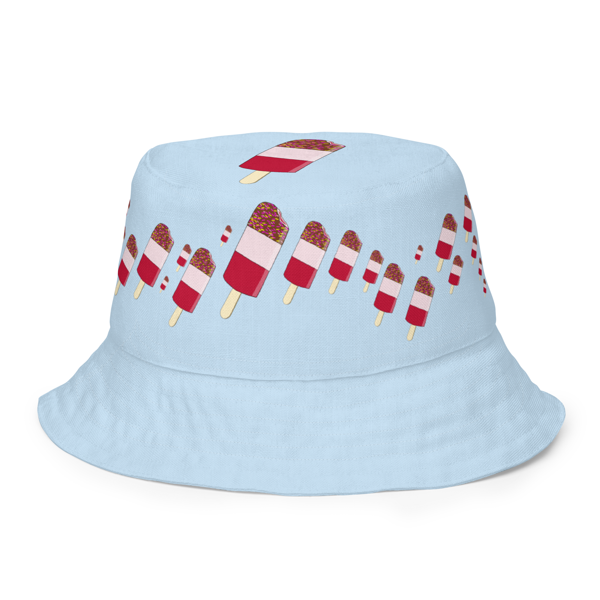 Retro Sprinkle Lolly Blue/Pink Reversible Bucket Hat
