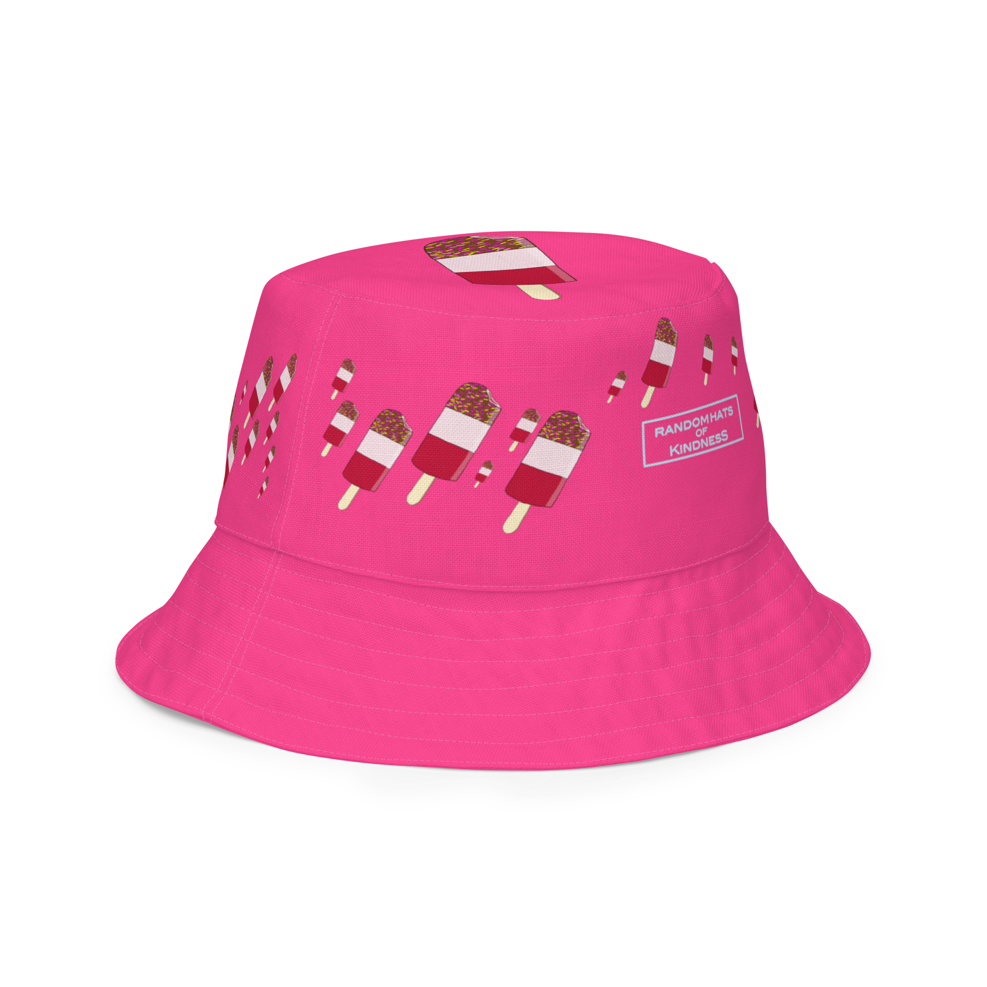 Retro Sprinkle Lolly Blue/Pink Reversible Bucket Hat - Image 10
