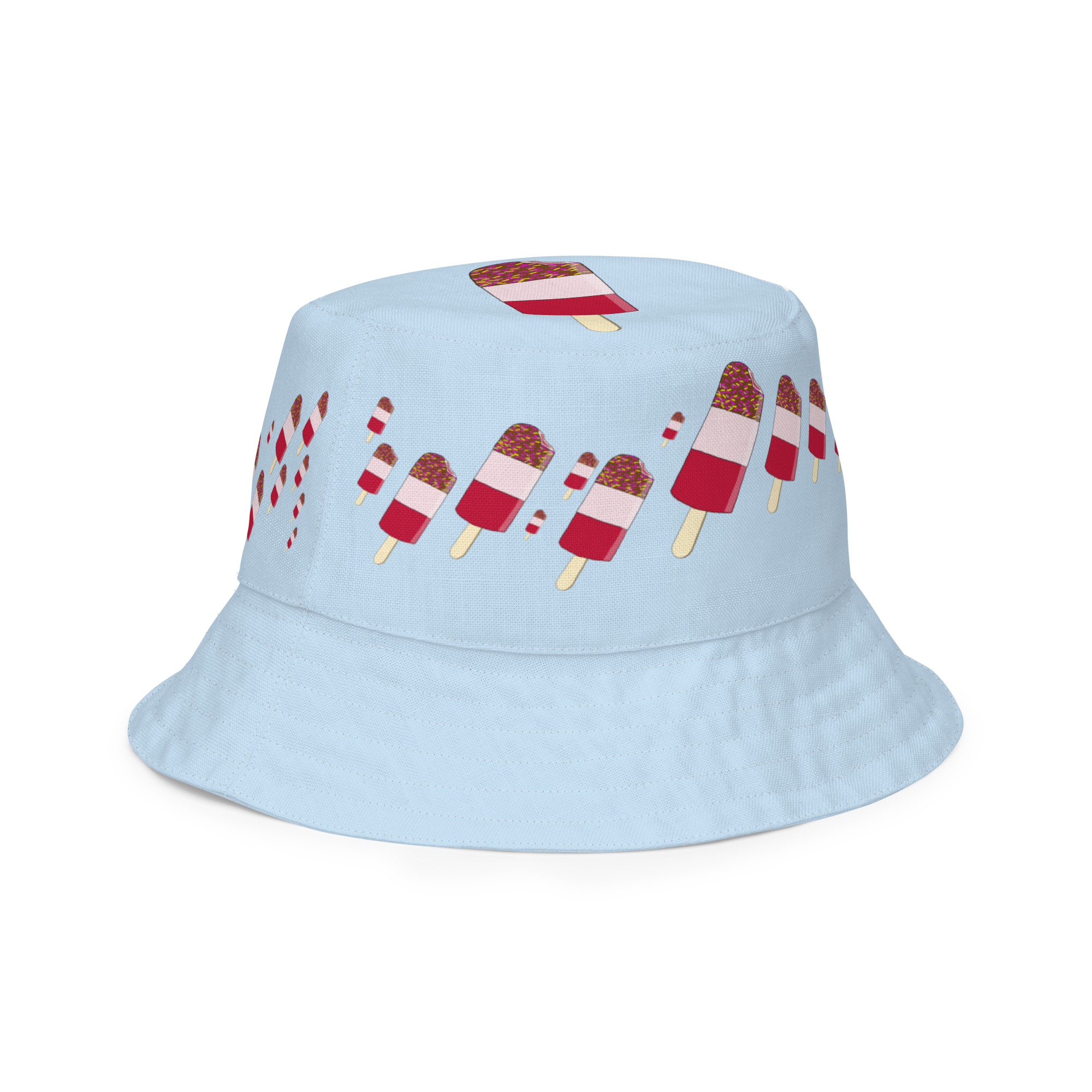 Retro Sprinkle Lolly Blue/Pink Reversible Bucket Hat - Image 6