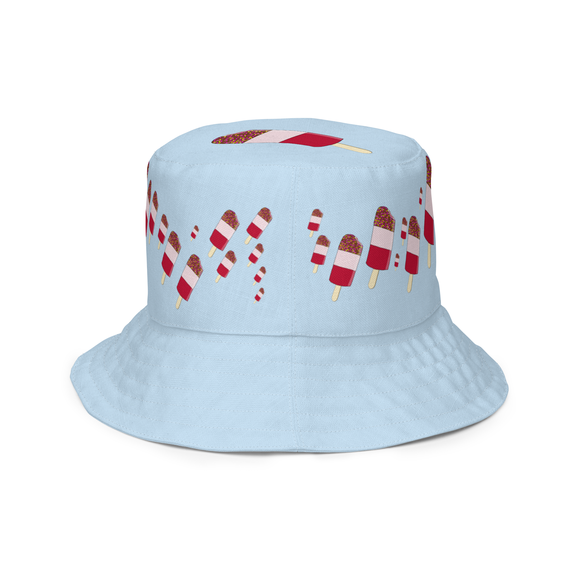 Retro Sprinkle Lolly Blue/Pink Reversible Bucket Hat - Image 7